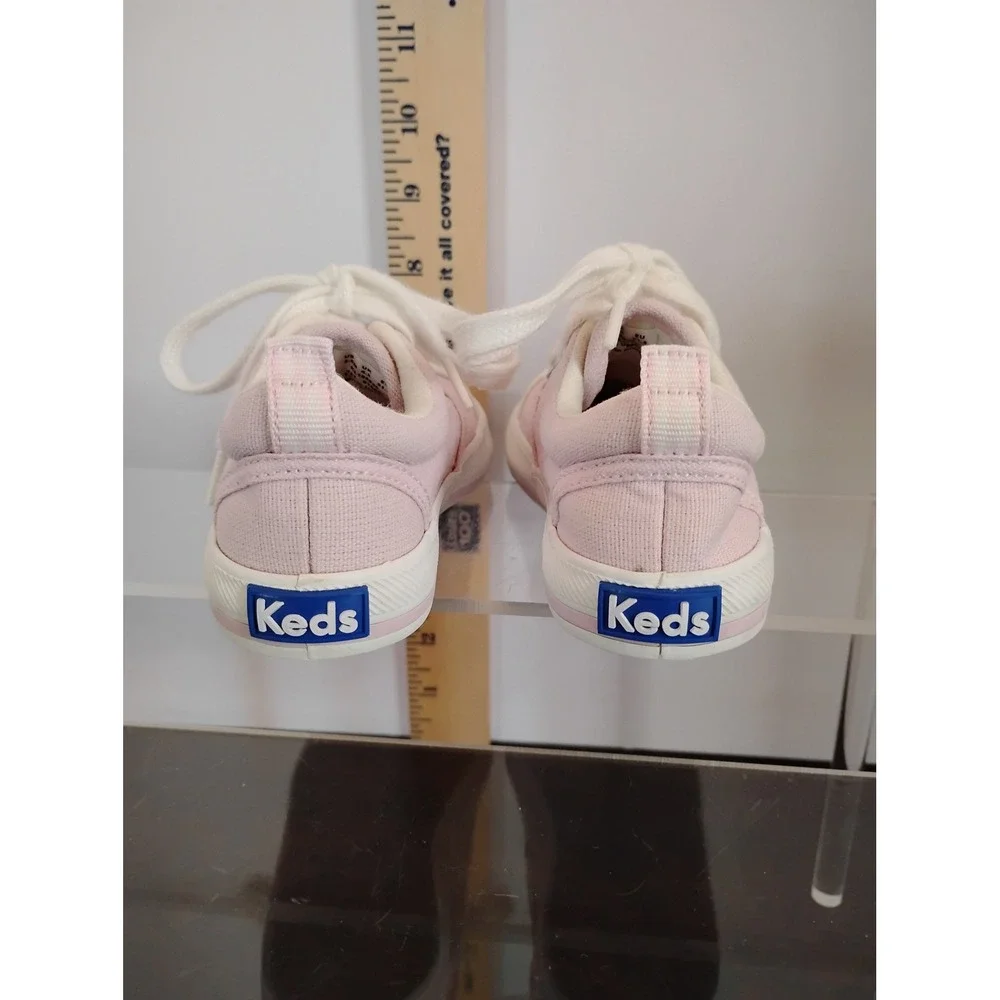Keds Kids Jump Kick Pink Canvas Memory Foam Lace Up Sneakers 5.5M